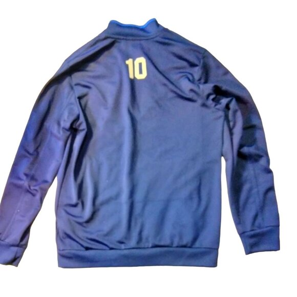 Adidas Steamboat Soccer Club Jacket Zipper Colorado Blue White Number 10 Medium - Picture 6 of 9